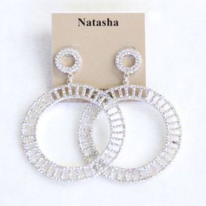 Natasha Statement Rhinestone Hoop Earrings